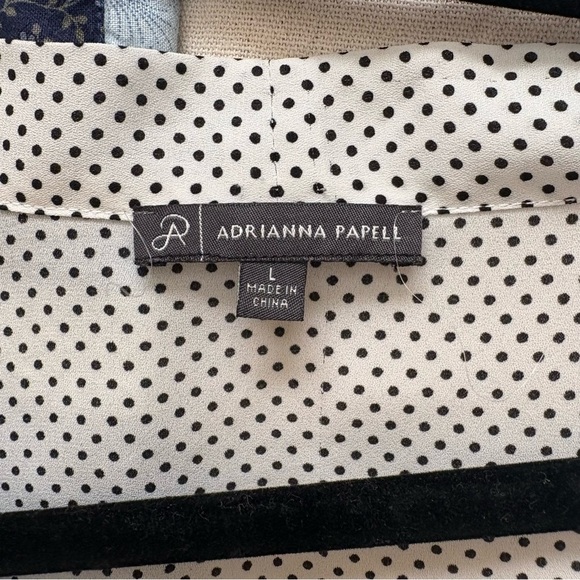 Adrianna Papell Black and White Dotted Blouse - Picture 2 of 3